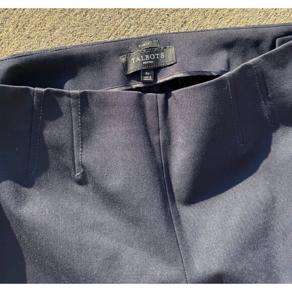Talbots Womens Curvy Fit Black Trousers Size 8P Petite Lightweight Stretch Fabri - Picture 3 of 5